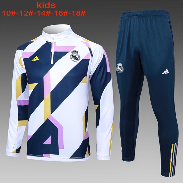 Ninos Sudadera De Training Real Madrid 2024 Blanco Azul 2